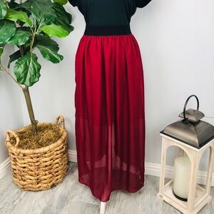MAXI BURGUNDY SKIRT